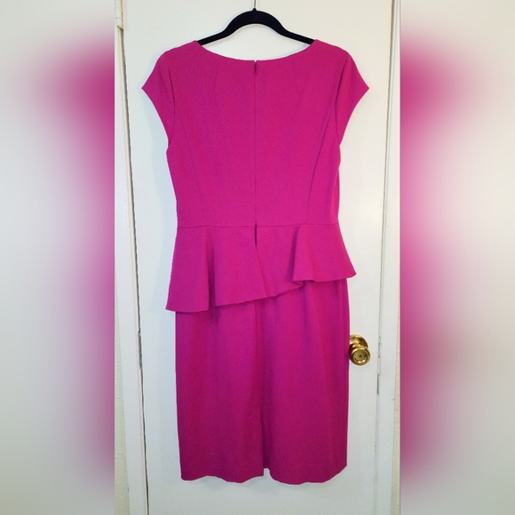 Classiques Entier size12 Hot Pink Peplum Midi Dress. A beautiful Nordstrom brand - Picture 11 of 11